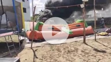 बीसलपुर: बीसलपुर रामलीला मैदान में मिकी माउस के झूले में लगी भीषण आग