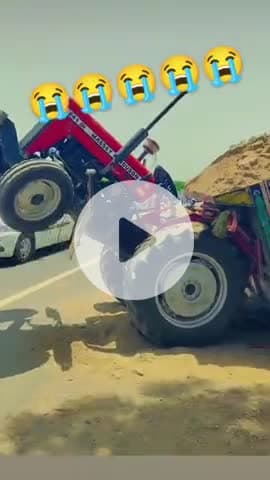 #udata hua driver Ghayal ho gaya hai iski vajah se to library mein tractor Ko chhod Diya ab bajari #Jaipur ke andar bypu
