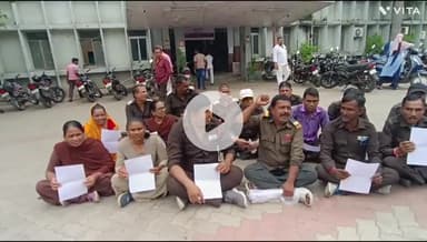 बांसवाड़ा: एमजी अस्पताल में कार्यरत पन्नाधाय सिक्योरिटी सर्विस के कर्मचारियों ने ठेका कंपनी के खिलाफ चिकित्सा अधिकारी से की शिकायत