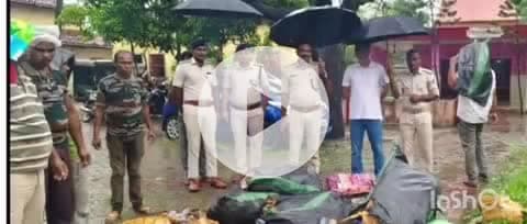लौकहा: लौकहा थाना पुलिस ने जब्त 1929.87 लीटर शराब को किया विनष्ट