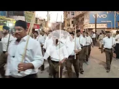 खंडवा। राष्ट्रीय स्वयंसेवक संघ का शताब्दी पथ संचलन इमलीपुरा से निकला, #khandwanews