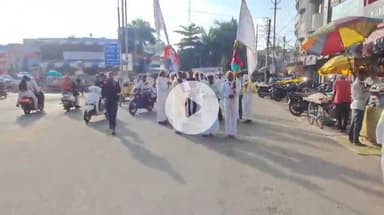 खंडवा नगर: खंडवा से निशान लेकर निकले भक्त, आज शरद पूर्णिमा पर संत सिंगाजी महाराज का मेला उत्सव