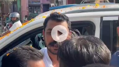 धनौरा: गजरौला में नगीना के सांसद चंद्रशेखर आजाद का जोरदार स्वागत किया गया