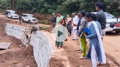 குந்தா: தங்காடு பகுதியில் ரூ.13.70 இலட்சம் மதிப்பில் கட்டப்பட்டு வரும் தடுப்பு சுவர் பணியினை ஆட்சியர் ஆய்வு