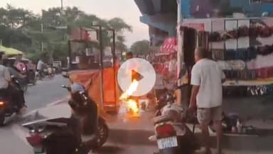 कानपुर: अहिरवा में मोमोज की दुकान में रखे सिलेंडर में लगी आग