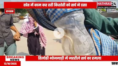 Hathras news: खेत में काम कर रही 17 वर्षीय किशोरी को सांप ने काटा....