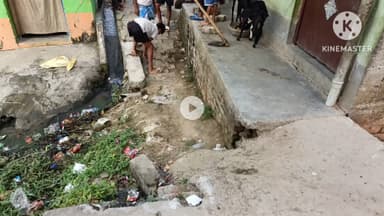 जन सहयोग से किया गया गली का निर्माण