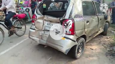 बक्सर: बक्सर गोलंबर के पास कैंब्रिज स्कूल वाहन की टक्कर, 6 लोग घायल