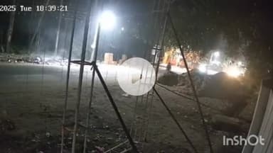 हरदोई: सांडी रोड पर स्थित नरसिंह भगवान के मंदिर पर स्पार्किंग के बाद हाईटेंशन लाइन का तार टूटकर गिरने का CCTV वीडियो सामने आया