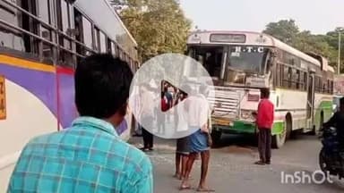 శంకరపట్నం: కేశవపట్నం బస్టాండ్ లో రెండు ఆర్టీసీ బస్సు ఢీ, ప్రయాణికులకు స్వల్ప గాయాలు