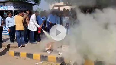 चूरू: राजकीय भरतिया अस्पताल में फायर सेफ्टी ड्रिल, अस्पताल उप अधीक्षक डॉ. इदरीश खान ने टैंक में उतरकर दिया प्रैक्टिकल डेमो