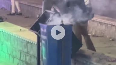 अजमेर: चौपाटी स्थित नगर निगम द्वारा लगाए गए डस्टबिन में पटाखे फोड़ने और उन पर लाते बरसाने का वीडियो आया सामने