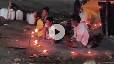 बीना: सागर फाटक के पास पंडाल में रहने वाले परिवार ने ऐसे मनाई दीपावली, सिलबट्टा बनाकर करते हैं भरण पोषण