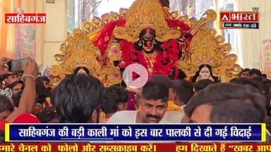 साहिबगंज की #बड़ी_काली_मां को दी गई भावभीनी विदाई, #पालकी पर निकाला गया विसर्जन जुलूस