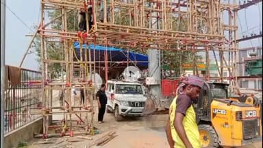 गिरिडीह: पचम्बा थाना प्रभारी राजीव कुमार ने पचम्बा स्थित बुढ़वा अहरा छठ घाट का निरीक्षण किया