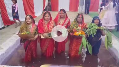 रामपुर: सोमवार को ज्वालानगर रामलीला मैदान में छठ पूजा के तीसरे दिन का आयोजन किया गया