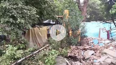 खंडवा नगर: खंडवा में चला बुलडोजर, सरकारी जमीन पर 50 साल से बने मकान ढहाए