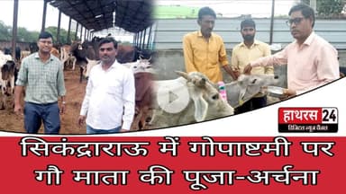 Hathras News : सिकंद्राराऊ में गोपाष्टमी पर गौ माता की पूजा-अर्चना....