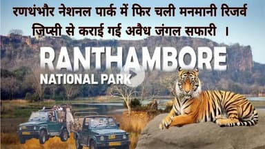 रणथंभौर नेशनल पार्क में फिर चली मनमानी रिजर्व जिप्सी से कराई गई अवैध जंगल सफारी  ।
