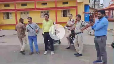 खंडवा नगर: मां नवचंडी देवी धाम मेला क्षेत्र में बन रही दुकान का महंत बाबा गंगाराम ने किया विरोध