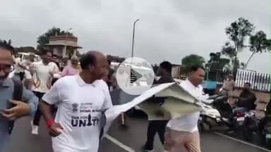 लाडपुरा: कोटा में यूनिटी मार्च में मदन दिलावर ने दौड़ लगाई, कलेक्टर, विधायक और स्टूडेंट्स भी शामिल, राष्ट्रीय एकता की दिलाई शपथ