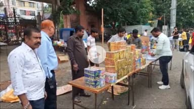 इंदौर: दशहरा मैदान में लगे पटाखा बाजार पर सवाल, नगर निगम ने की कार्रवाई