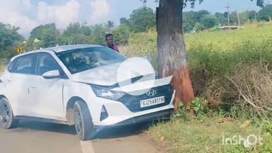 નિઝર: નિઝર તાલુકાના નવલપુર ગામે કારમાં પંચર પડતા કાર ઝાડ સાથે અથડાઈ ચાલકને સામાન્ય ઈજાઓ પહોંચી.