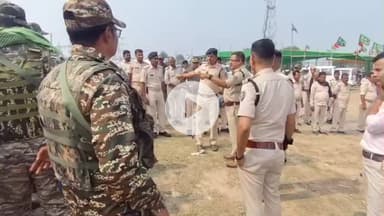 बेलागंज: बेलागंज के पड़ाव मैदान में चुनावी सभा के दौरान सुरक्षा व्यवस्था चाक-चौबंद रही, डीएसपी मौजूद रहे