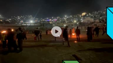 New tehri me धूम धाम से मनाया गया आकाश दीपावली