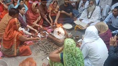 टेढ़ा के राम जानकी मंदिर में हुआ हवन पूजन एवं विशाल भंडारा हजारों भक्त हुए शामिल