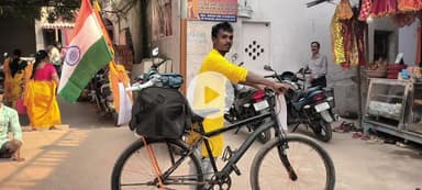 माता मंगला गौरी दर्शन कर माडनपुर गयाजी निवासी जैकी निकला 4 धाम 12 ज्योतिर्लिंग11शक्तिपीठ साइकिल से धार्मिक यात्रा पर।