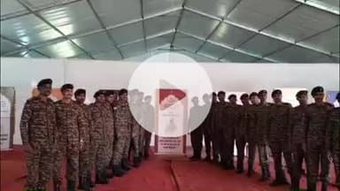 लाडपुरा: राष्ट्रगीत 'वंदे मातरम्' के 150 वर्ष पूरे, नयापुरा उम्मेद स्टेडियम में प्रदर्शनी देख भाव विभोर हुए कैडेट्स और सैनिक