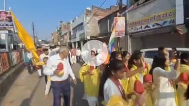 भिंड नगर: पंचकल्याणक महोत्सव का शुभारंभ, पवैया धर्मशाला से मेला ग्राउंड तक निकली शोभायात्रा में उमड़ा जनसैलाब