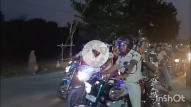 सुपौल: सुपौल के पांचों विधानसभा क्षेत्रों में कल मतदान को लेकर पुलिस अधिकारियों ने मोटरसाइकिल से की गश्त