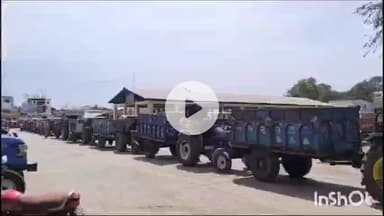 धार: धार कृषि उपज मंडी में सोयाबीन की आवक बढ़ी, ट्रैक्टर-ट्रॉली की लगी लंबी कतार