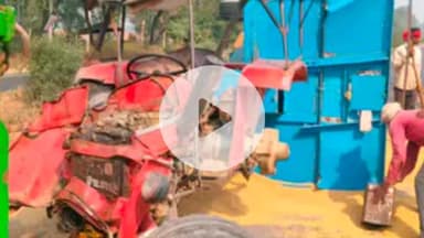 पानीपत: इसराना में ट्रक ने ट्रैक्टर-ट्रॉली को टक्कर मारी, डिवाइडर पार कर दूसरी साइड में घुसा, दोनों ड्राइवर घायल