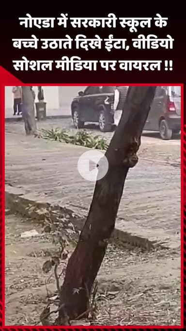 गौतम बुद्ध नगर: नोएडा में सरकारी स्कूल के बच्चे ईंटा उठाते हुए दिखे, वीडियो सोशल मीडिया पर हुआ वायरल