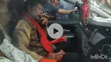 दुर्ग: दुर्ग में भाजपा प्रदेश अध्यक्ष की गाड़ी को रोककर किया गया प्रदर्शन