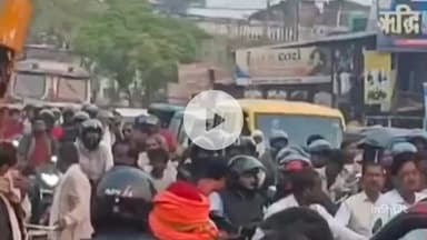 महाराजगंज: घुघली रेलवे ढाले पर लगा भीषण जाम, वाहनों की लंबी कतारें लगीं