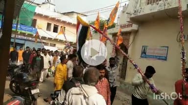 मालथोन: मालथौन में शतचंडी यज्ञ ध्वज स्थापना कार्यक्रम के लिए निकाली गई विशाल शोभा यात्रा