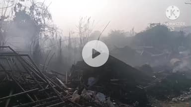 पानीपत: फैक्ट्री के कचरे में लगी आग से दूसरे दिन भी निकल रहा है जहरीला धुआं