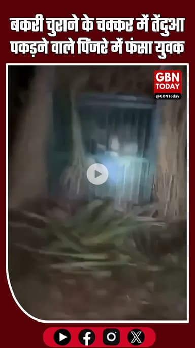 बहराइच: तेंदुआ पकड़ने वाले पिंजरे में युवक बंद, बकरी चोरी की नीयत से घुसने का शक #Bahraich #UPNews #BreakingNews