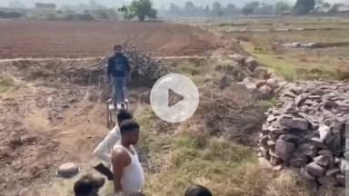 नरवर: खेत में निकला रसेल वाइपर सांप, ग्रामीणों में दहशत, सर्प मित्र ने किया बचाव