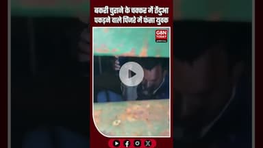 बहराइच: तेंदुआ पकड़ने वाले पिंजरे में युवक बंद, बकरी चोरी की नीयत से घुसने का शक #Bahraich #UPNews