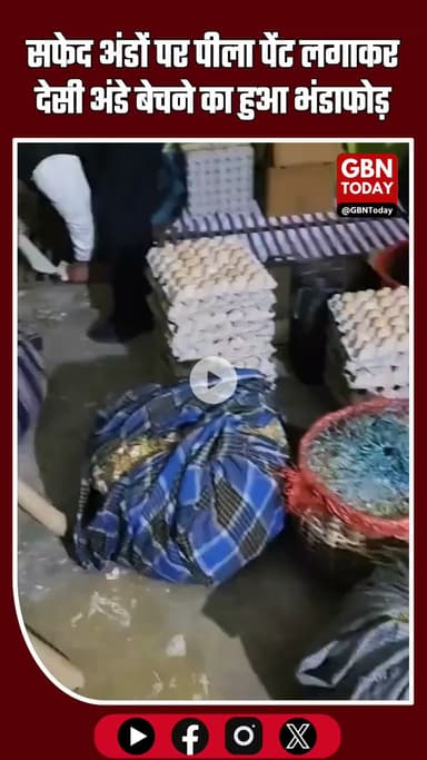 मुरादाबाद: सफेद अंडों पर पीला पेंट लगाकर ‘देसी अंडे’ बेचने का फर्जीवाड़ा पकड़ा #Moradabad #UPNews #FakeDesiEggs #Food