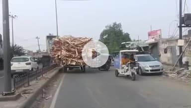 रामपुर: बिलासपुर कोर्ट चौराहे के पास ओवरलोड वाहनों के कारण स्थानीय लोगों को हो रही हैं काफी दिक्कतें