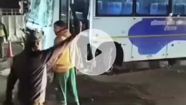 पानीपत: पानीपत में रोडवेज की AC बस की स्टेयरिंग फेल, 36 यात्रियों से भरी बस फुटपाथ पर चढ़ी, यात्री घबराए