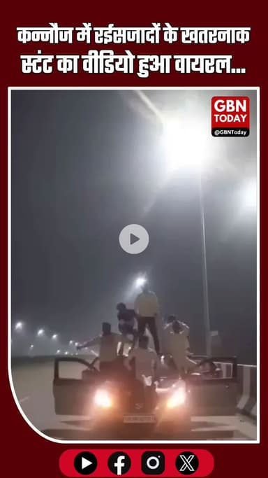 कन्नौज में रईसजादों के खतरनाक स्टंट का वीडियो हुआ वायरल... #Kannuaj #UPNews #TrafficRules #RoadSafety #ViralVideo