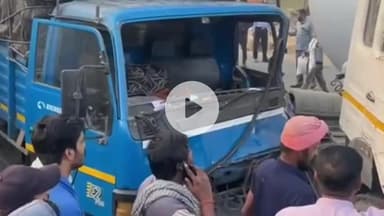 માતર: વડાલા ચોકડી પાસે નેશનલ હાઈવે પર આઇસર અને LPG ટેન્કર વચ્ચે ગંભીર અકસ્માત,2 કિમી લાંબી વાહનોની કતારો લાગી.