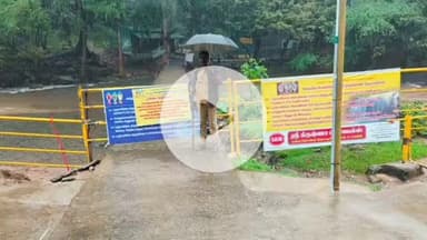உடுமலைபேட்டை: தொடர் மழை காரணமாக திருமூர்த்திமலை பஞ்சலிங்க அருவிக்கு செல்ல பொது மக்களுக்கு தடை விதிக்கப்பட்டுள்ளது